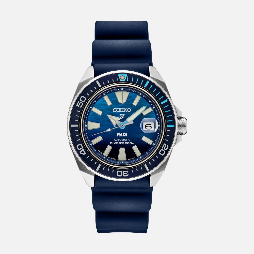 Seiko Prospex SRPJ93 Automatic Divers Blud Dial Silicone Strap Watch ...