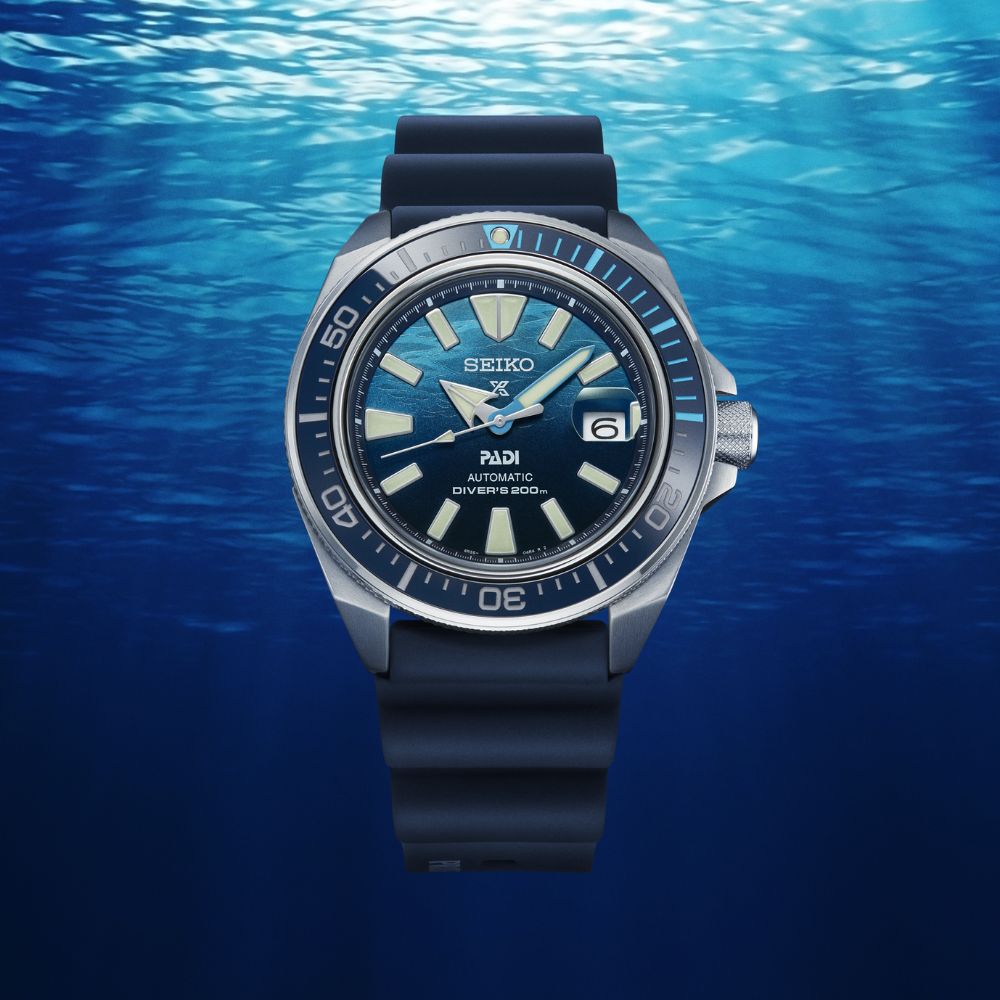 Seiko Prospex SRPJ93 Automatic Divers Blud Dial Silicone Strap Watch ...